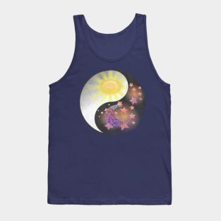 Yin & Yang Balance, Moon, Sun & Stars Graphic Spiritual Gifts Tank Top